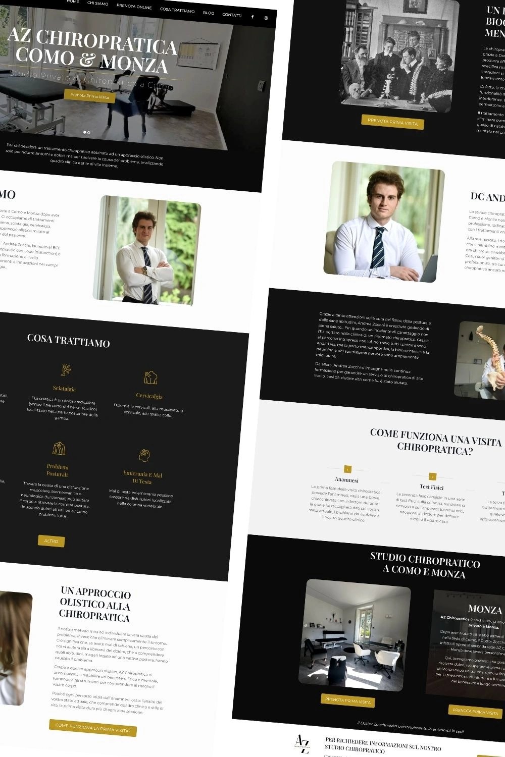 Website content for a chiropractor.