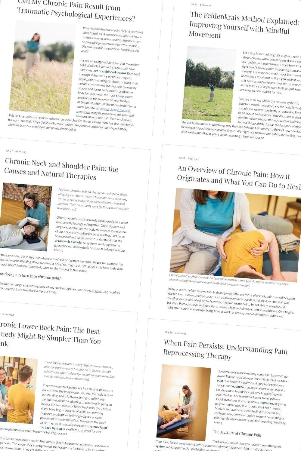 SEO blog articles for a pain therapist.