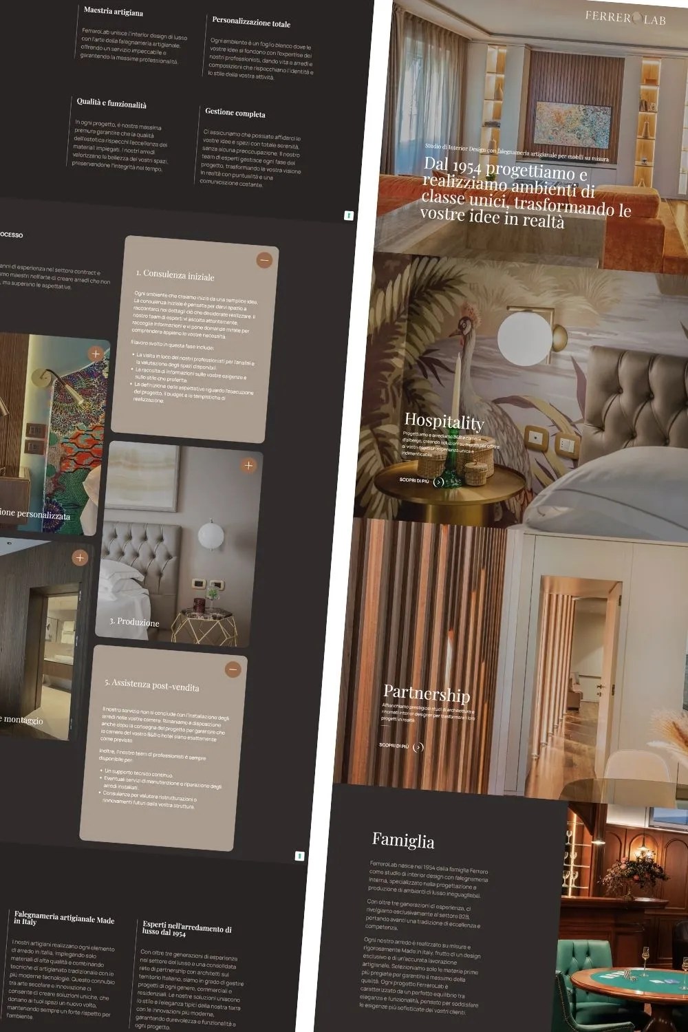 Website content for a luxury studio.